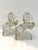 Stylish pair of vintage L.E. Smith clear glass figural rearing stallion bookends. Great condition.