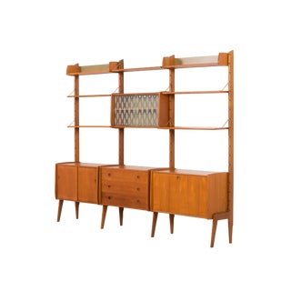Free-Standing 3-Bay Wall Unit by John Texmon for Ergo, Norway, 1960s For Sale