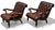 Ralph Lauren Style Leather Lounge Chairs and Ottoman, Late 20th C. For Sale - Image 4 of 6