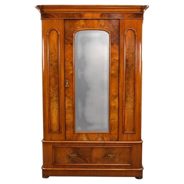 Brown Antique Victorian Mahogany Wardrobe, 1870 For Sale - Image 8 of 8