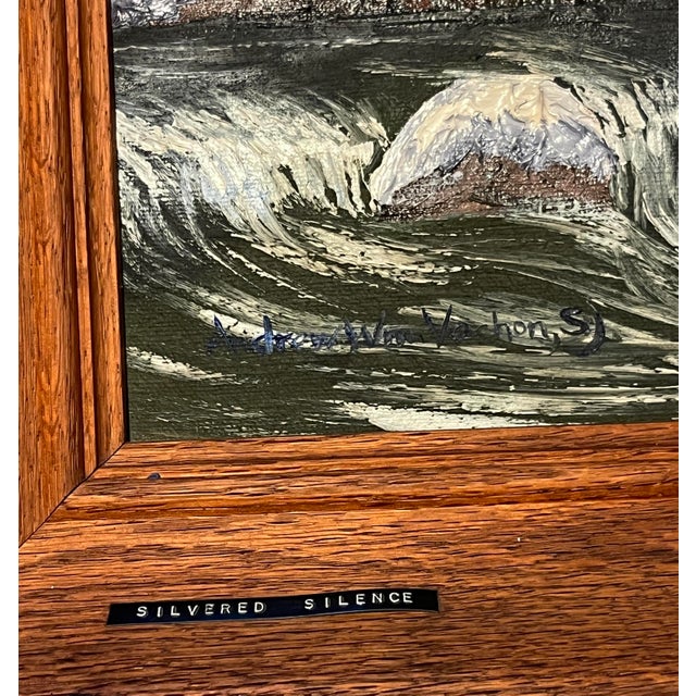 American 1959 Andrew William Vachon, s.j. Original Oil on Canvas Painting “Silvered Silence” – Ketchikan, Alaska For Sale - Image 3 of 6