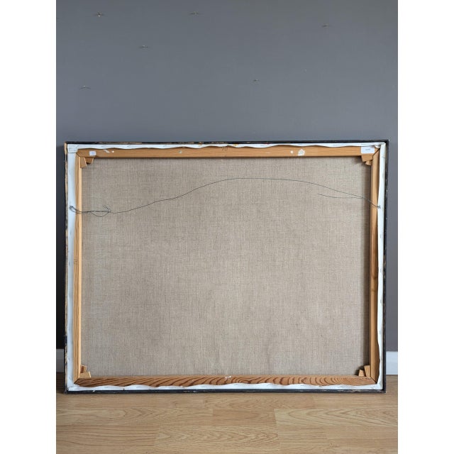 Mid-Century Modern 'Abstract Horizon' Vintage Swedish Abstract Landscape Oil Painting, Framed For Sale - Image 12 of 12