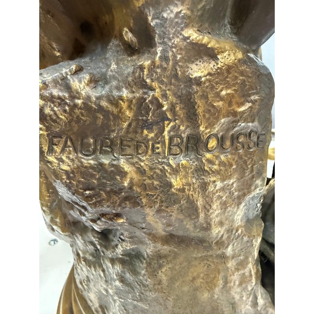 Bronze Antique Bronze Classical Draped Female Figure Sculpture Signed De Broussé, Early 20th Century For Sale - Image 8 of 11