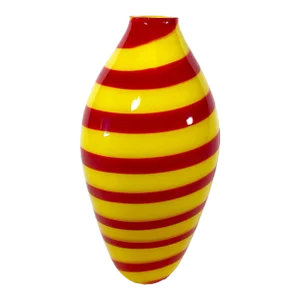 1920s Bohemian Red & Yellow Swirled Art Glass Vase