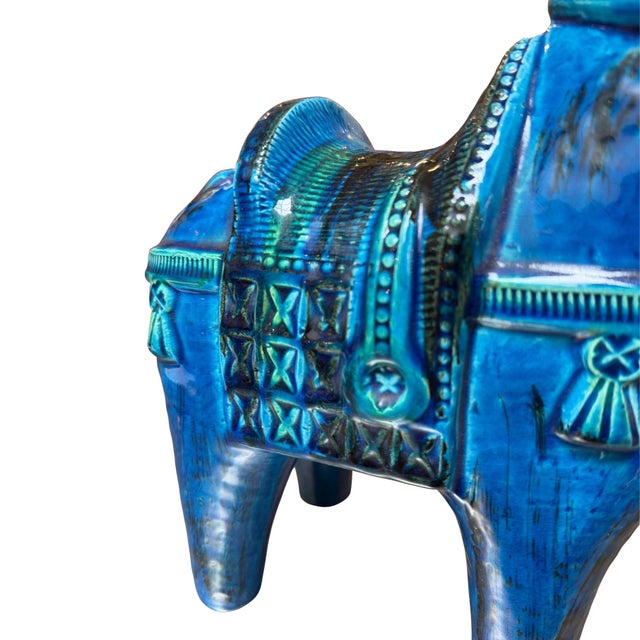 Late 20th Century Aldo Londi Rimini Blu Horse by Flavia Montelupo/Bitossi, Italy For Sale - Image 12 of 14