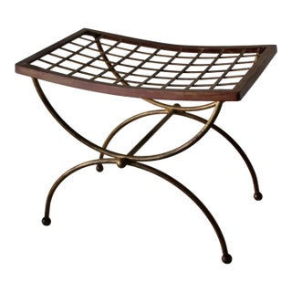 1980s Billy Haines Style Hollywood Regency Gilded Stool Bench For Sale