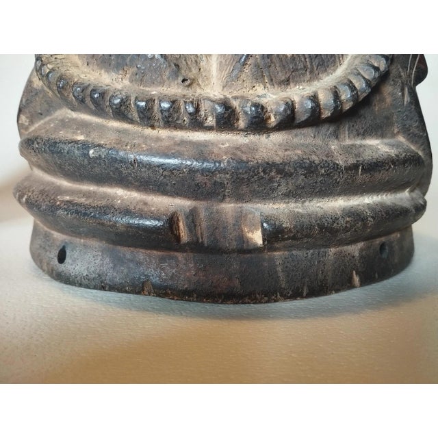 1960s African Mende Double-Sided Janus Wood Helmet Mask, Sierra Leone, 1960s For Sale - Image 5 of 6