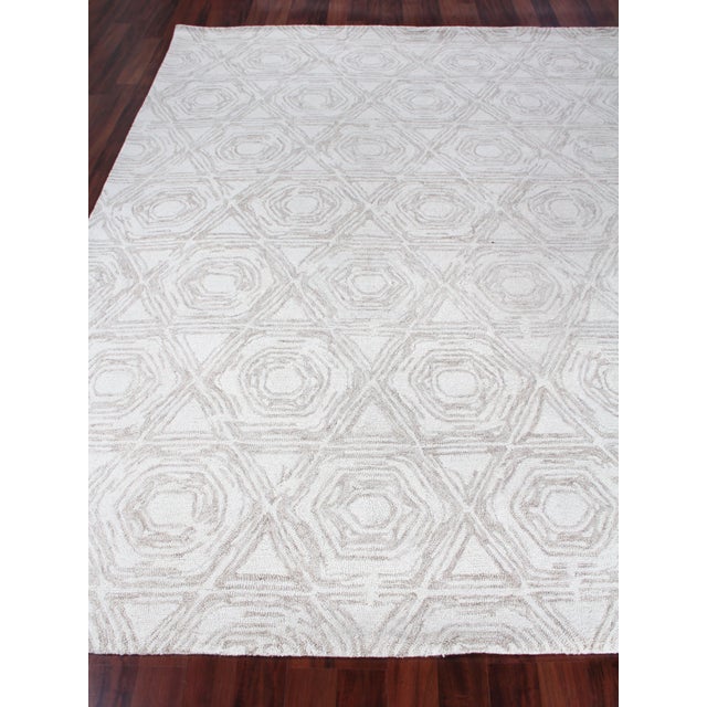 Exquisite Rugs Melbourne Hand Loom Wool & Cotton Beige - 10'x14' For Sale - Image 4 of 9