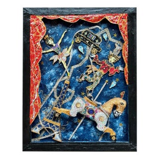 Pinkhas, Circus Scene, 2023, Mixed Media on Canvas For Sale