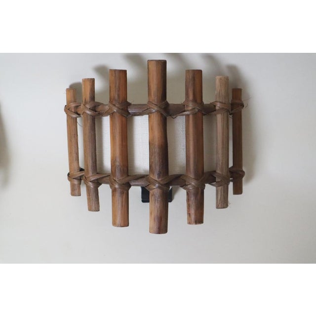 Antique Bamboo Wall Sconces in the style of Louis Sognot, 1960s, Set of 2 For Sale - Image 11 of 16