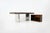 Leather, metal, and wood desk with three drawers and a sideboard on casters that can be moved wherever needed. Designed by...