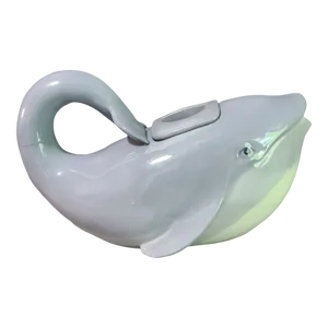 Late 20th Century Ceramic Gray-Blue Whale Tea Pot