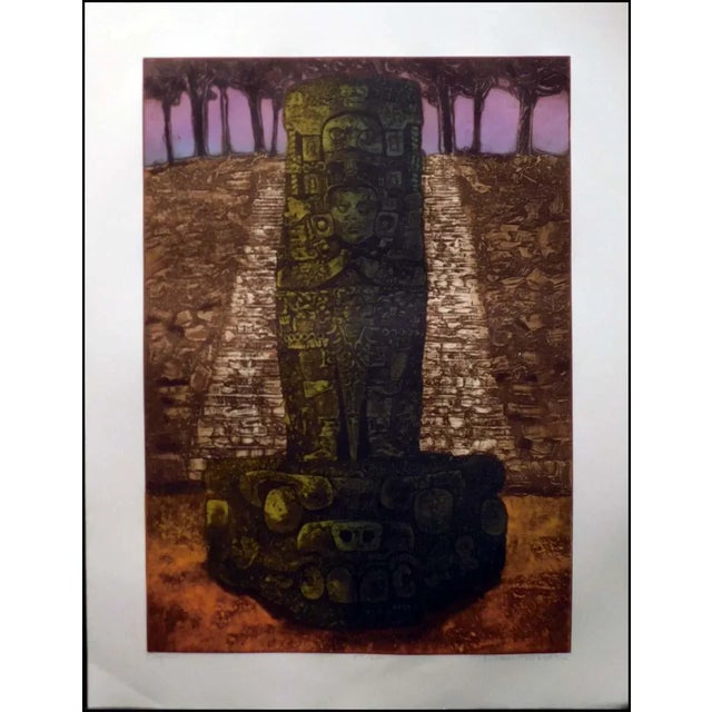 Dean Meeker Copan Original Signed Intaglio Collagraph Artwork For Sale - Image 11 of 11
