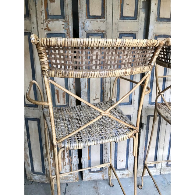 Neoclassical Styled Metal Bar Stools, Pair For Sale - Image 6 of 13