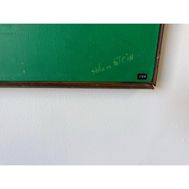 A dynamic and visually arresting large-scale abstract by Helen Stein, this original vintage acrylic painting is a vibrant...