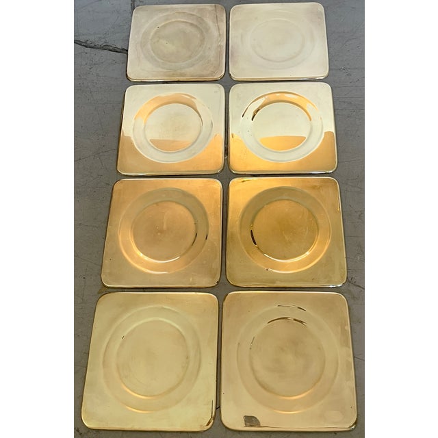 Italian 1970's Set of 8 Solid Brass Chargers Signed Nicoletti for