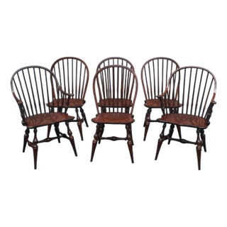 Set of 6 Er Buck Maple Dining Chairs For Sale