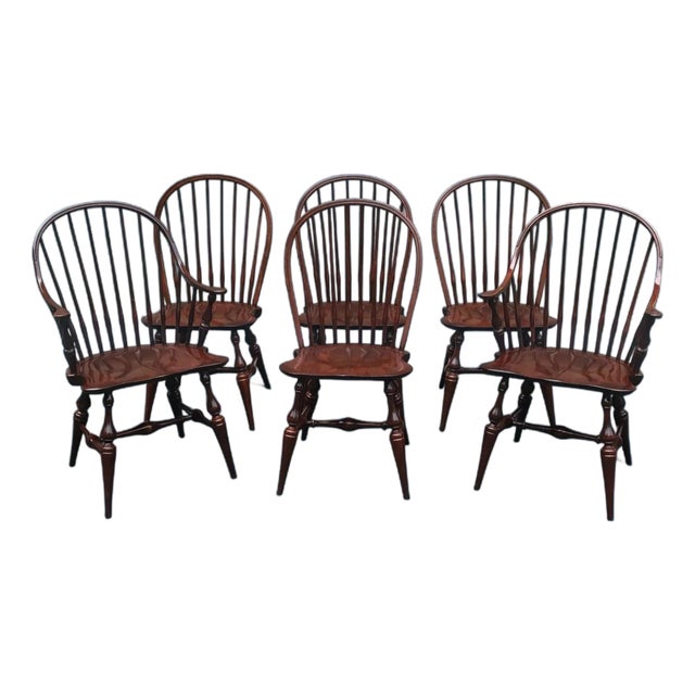 Set of 6 Er Buck Maple Dining Chairs For Sale