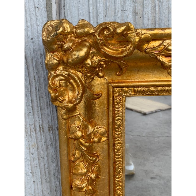 Gold 19th French Empire Period Carved Gilt Wood Rectangular Mirror For Sale - Image 8 of 9