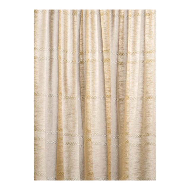 SAMPLE - Schumacher Plains Stripe Casement Fabric In Natural For Sale