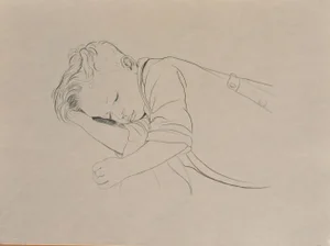 Walter Sauer, Sleeping Child, Engraving