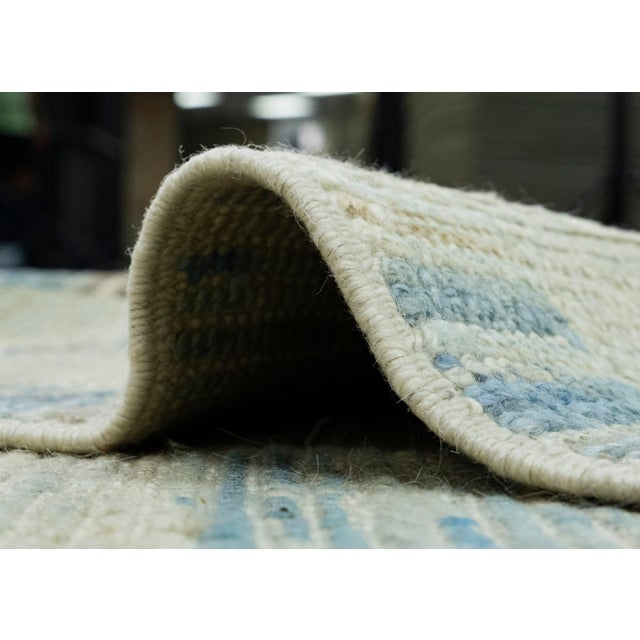 Blue Turkish Oushak Rug 9' x 11'6" #18534 For Sale - Image 8 of 8