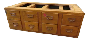 Vintage Wooden 8 Drawer Index Filing Cabinets No. 163066