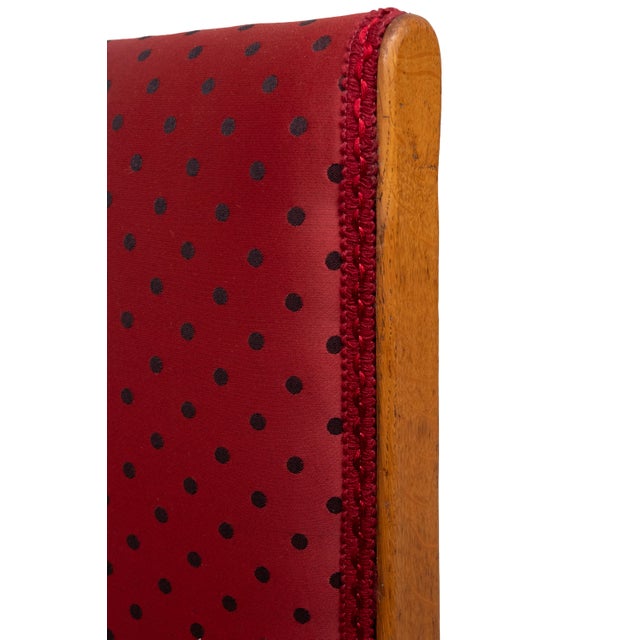 Organic Shape Rock & Roll Lounge Chair with New Red Polka Dot Upholstery, 1950s For Sale - Image 11 of 14