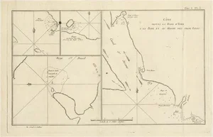Antique Print with Charts of Yorks Bay and Surroundings, 1774