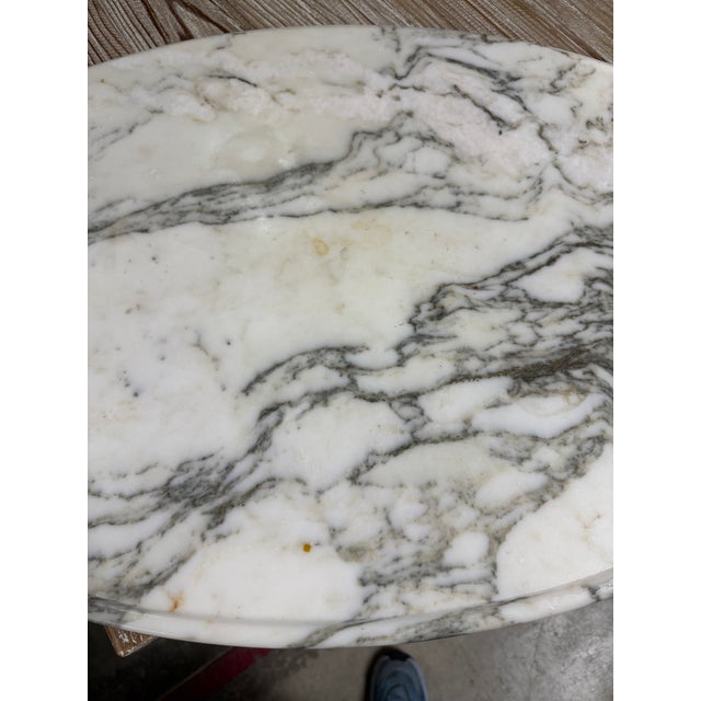 Coffee Vintage Oval Victorian Mahogany Wood Marble Coffee Table For Sale - Image 8 of 10