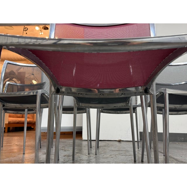 Roberto Barbieri for Zanotta Zilli Stacking Chairs, Set of Eight For Sale - Image 9 of 12