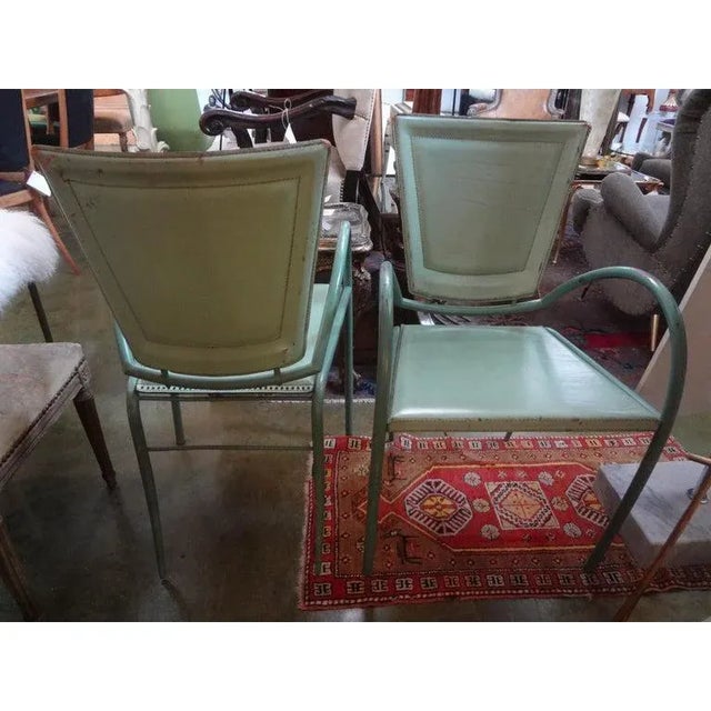 Mid-Century Modern Italian Iron and Leather Chairs by Sawaya & Moroni - a Pair For Sale - Image 3 of 11
