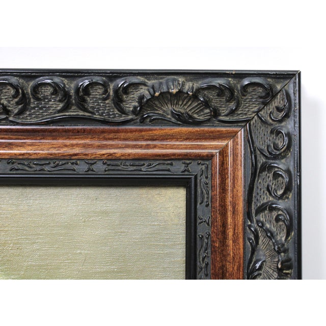 Paint Vintage Oil Painting of Nun in Habit Peering to the Side For Sale - Image 7 of 8