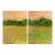Signed 1980s “E” Abstract Acrylic Landscape Diptych by Harry Hilson For Sale