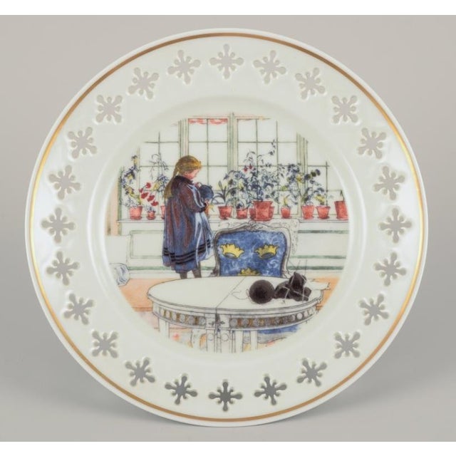 Porcelain Plates with Motifs from Carl Larssons Paintings from Bing & Grøndahl, 1960s, Set of 6 For Sale - Image 3 of 9
