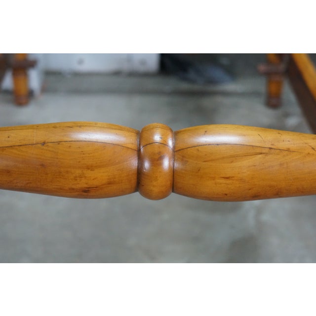 Late 20th Century 2 Vintage Early American Colonial Style Solid Maple Twin Cannonball Poster Beds For Sale - Image 5 of 18