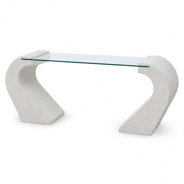 1980s Postmodern Curved Plaster Console Table For Sale