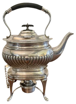 Antique Edwardian Silver Plated Spirit Kettle on Stand