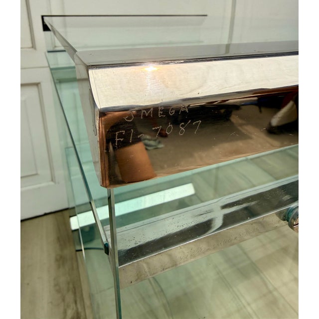 1970s Gallotti & Radice "George" Glass Bar Cart by Pierangelo Gallotti For Sale - Image 9 of 13