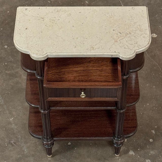 Petite Louis XVI Marble-Top Console in Mahogany For Sale - Image 16 of 18