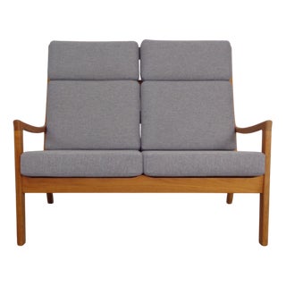 Danish Senator High-Back Teak 2-Seater Sofa by Ole Wanscher for Poul Jeppesen, 1960s For Sale