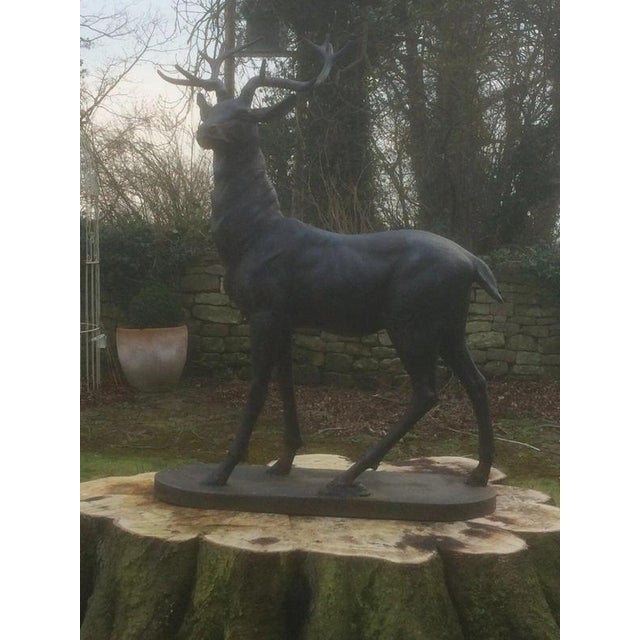 Skyfall Cast Iron Stag Gate Sculptures, Set of 2 For Sale - Image 4 of 7