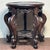 1980s 1980s Carved Black Sandalwood Display Stand / Plant Pedestal, 7" Diameter For Sale - Image 5 of 8