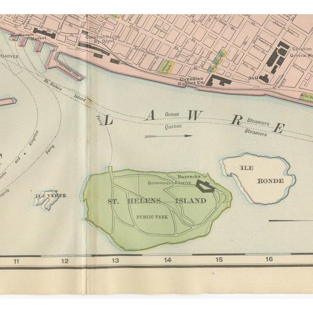 19th Century Antique Map of Montreal with Mount Royal Park from Rand McNally, 1899 For Sale - Image 5 of 12
