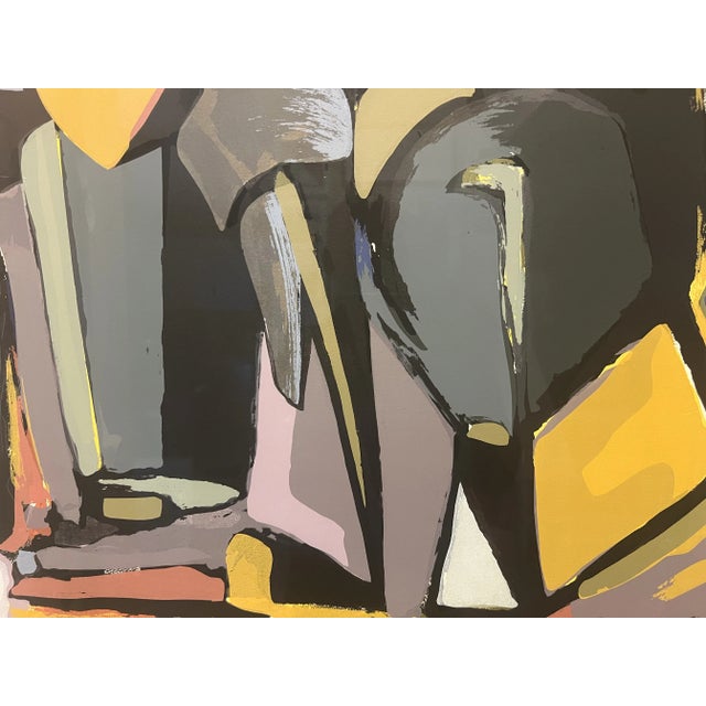 Contemporary Hans Kinder (1900-1986), Postmodern Abstract Modern Silkscreen on Heavy Paper, Signed For Sale - Image 3 of 6