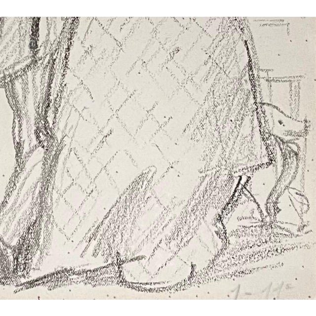 Benjamin II Vautier, Young Couple, Graphite on Paper For Sale - Image 3 of 8