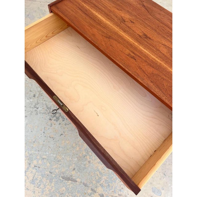 Wood Teak Chest of Drawers with Lock, Denmark, 1960s For Sale - Image 7 of 11