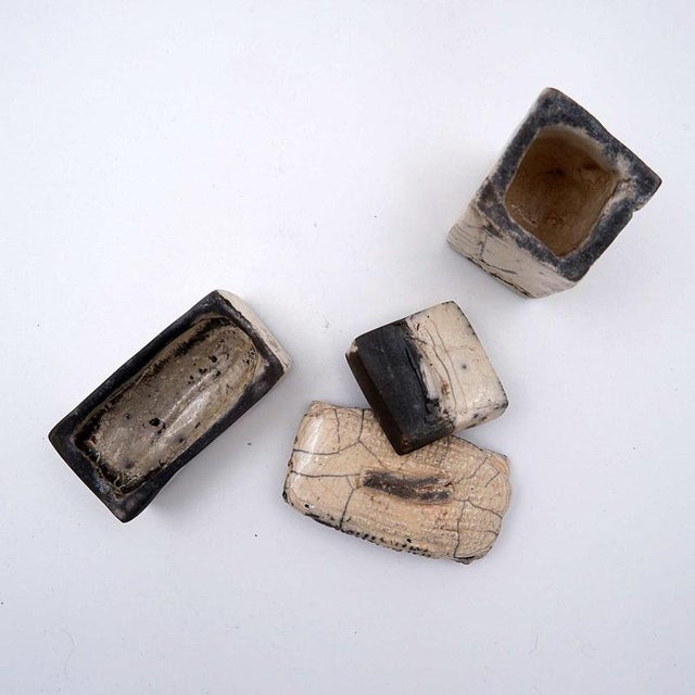 White Fond dAtelier Ceramics from N.Lebrun, Belgium, 1970s, Set of 5 For Sale - Image 7 of 12