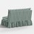 Spritely Home Capra Ruffle Settee in Canopy Stripe Tonal Teal For Sale In Chicago - Image 6 of 6
