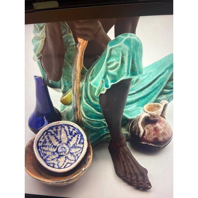 1940s 1940s Signed Algora Spain “Bedouin at Rest” Porcelain Figurine Hand Painted Mint Rare For Sale - Image 5 of 11